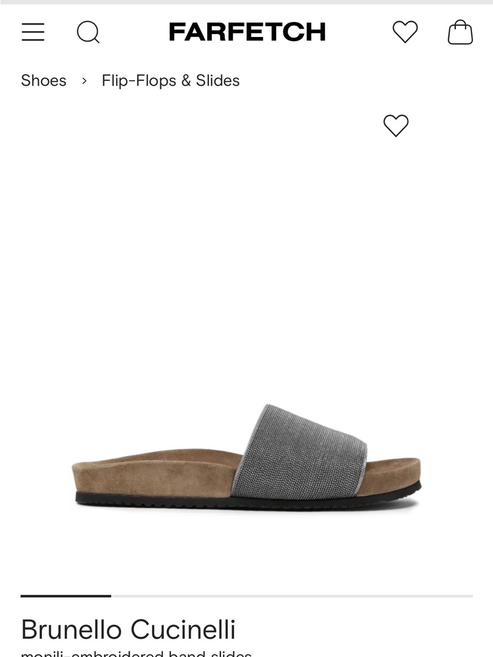 Brunello Cucinelli Taupe Textured Slide Sandals